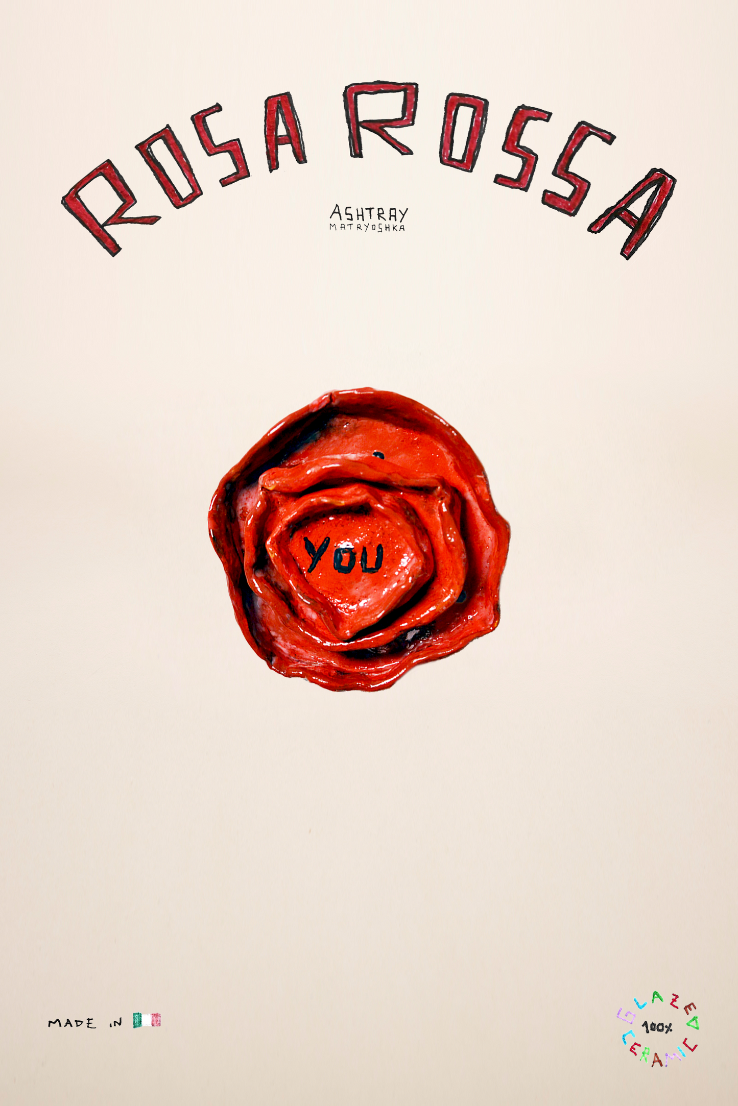 ASHTRAY ROSA ROSSA